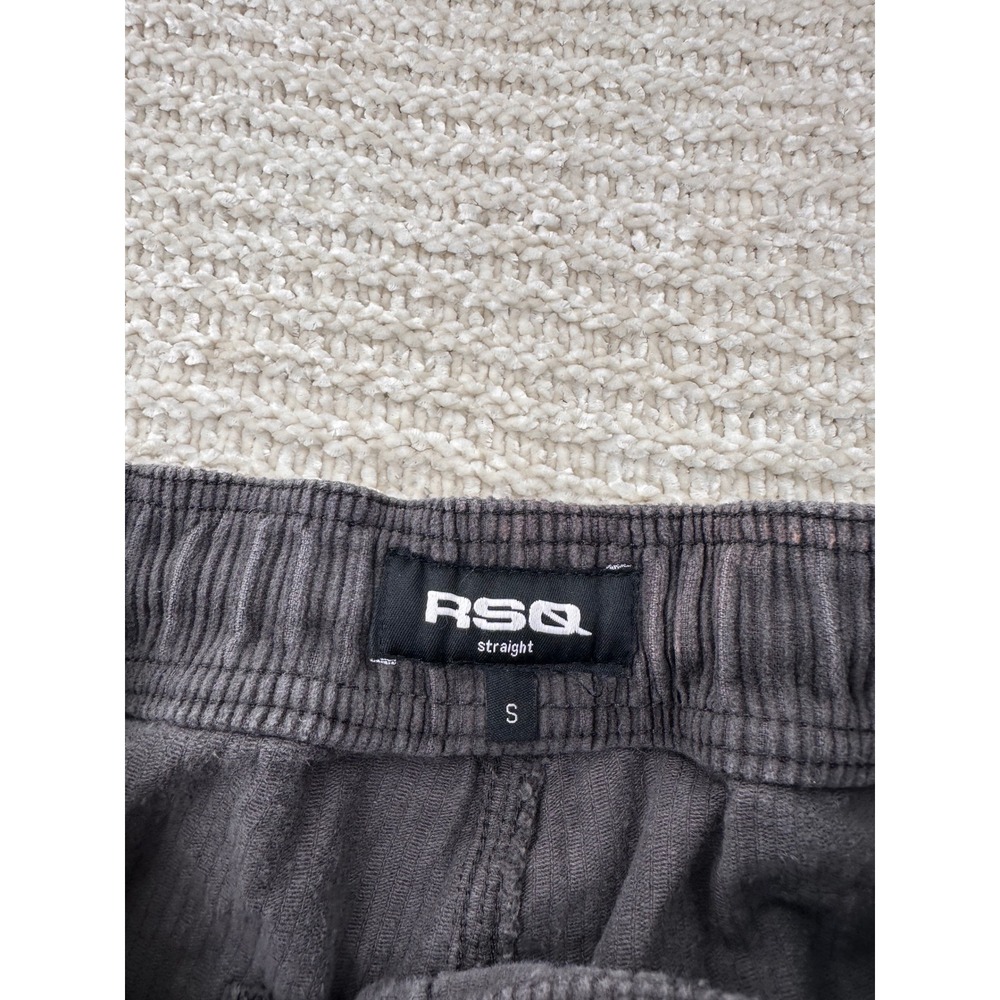 RSQ Corduroy Pants Straight Leg Size S Grey Mens Elastic Waist Drawstring Casual - Picture 3 of 12